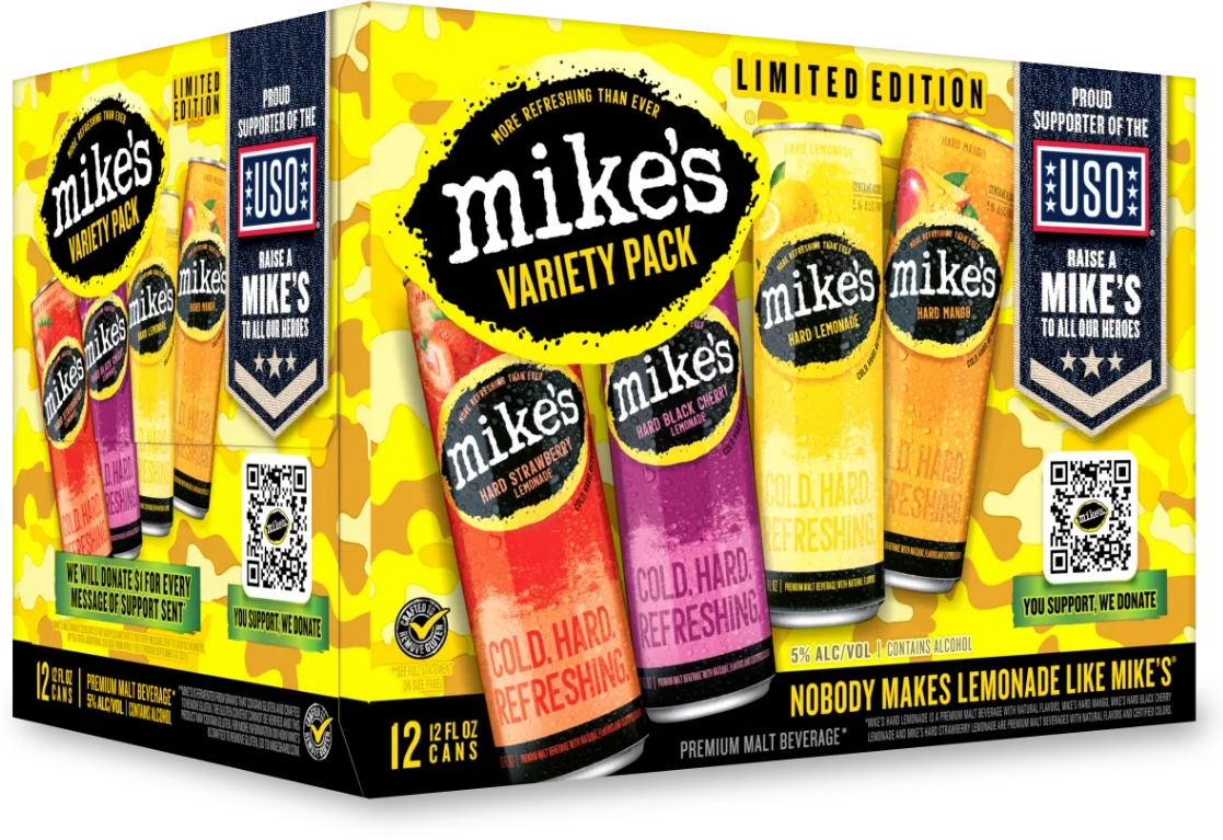 Mike's Hard 12oz 12pk Variety Pack USO Angled